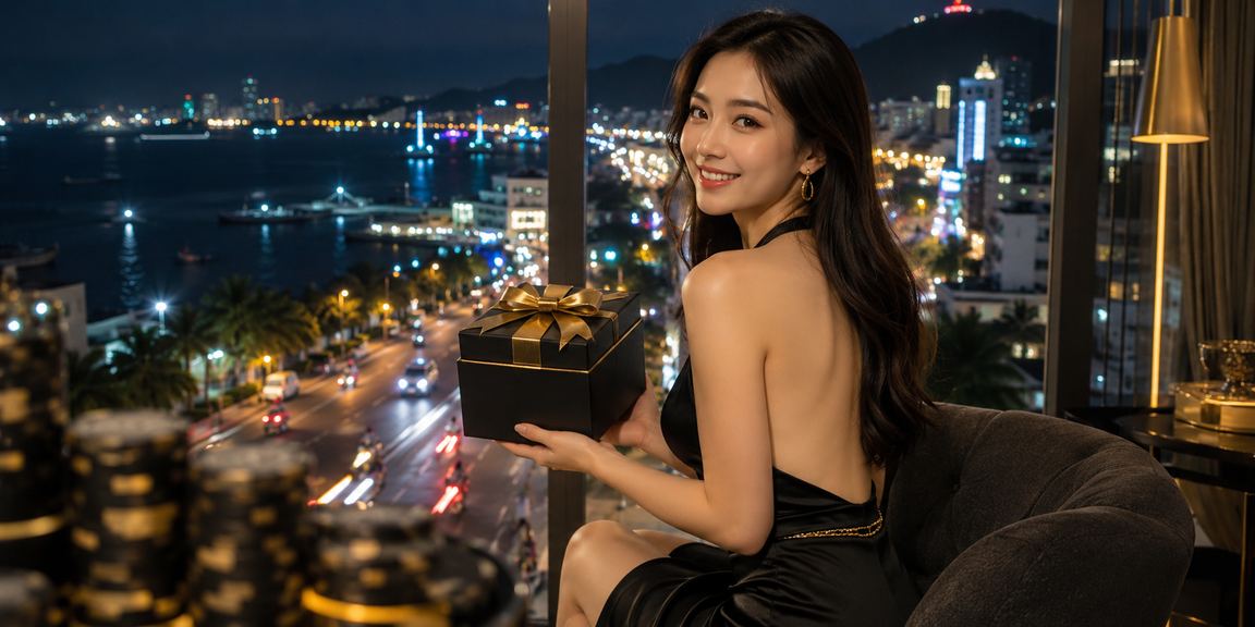 Cảnh đêm neon sôi động tại Vũng Tàu với không khí cá cược casino